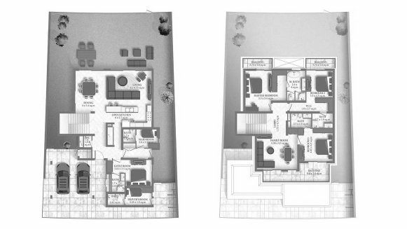 Villa floor plan, 4 bedrooms in FALCON ISLAND No. 11007 (2D)